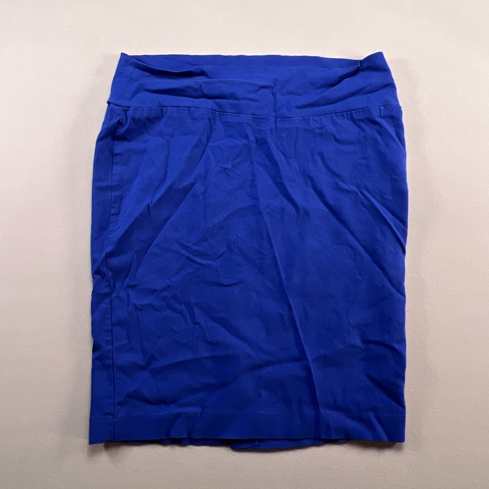 Stoosh Pencil Skirt Womens XL Royal Blue Rayon Stretch Elastic Waistband Office